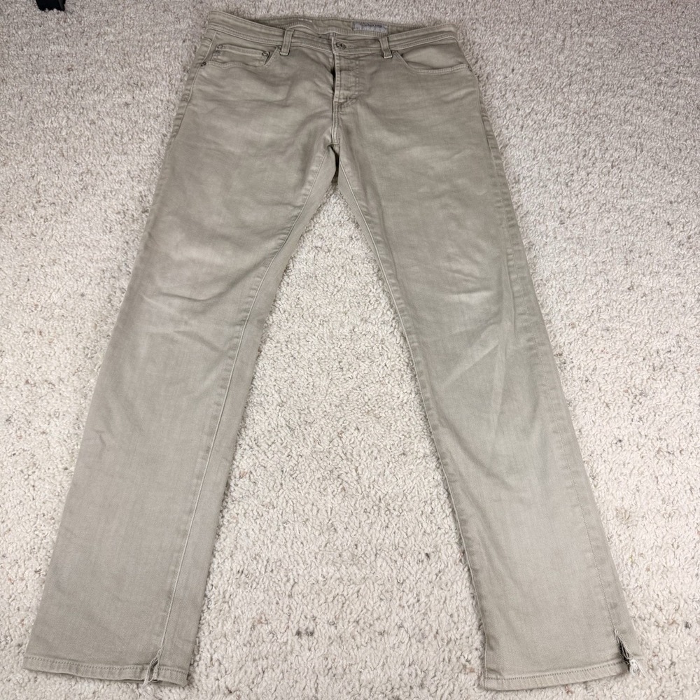 AG Adriano Goldschmied Men's W34 x L32‎ Tan Tellis Modern Slim Fit Thrash Legs - Picture 2 of 12